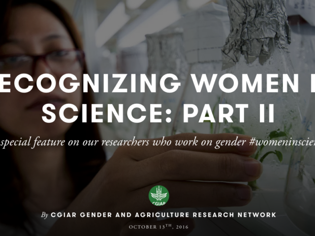 Recognizing the work of RTB's gender researchers