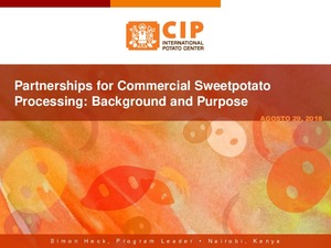 Roundtable Meeting Nairobi, Kenya - partnerships for commercial sweetpotato processing: background and purpose