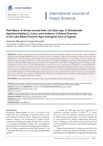 Pest Status of Acraea acerata Hew. and Cylas spp. in sweetpotato (Ipomoea batatas (L.) Lam.) and incidence of natural enemies in the Lake Albert Crescent agro-ecological zone of Uganda.