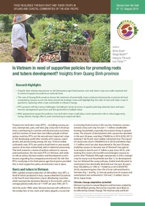 Is Vietnam in need of supportive policies for promoting roots and tubers development? Insights from Quang Binh province