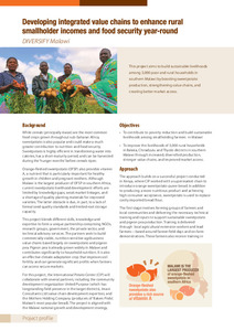 Developing integrated value chains to enhance rural smallholder incomes and food security year-round. DIVERSIFY Malawi. Project profile.