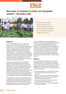 New center of excellence in potato and sweetpotato research - Karnataka, India. Project profile.