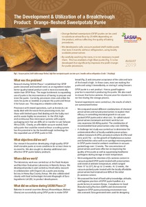 The development & utilization of a breakthrough product: orange-fleshed sweetpotato puree.