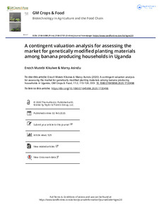 A contingent valuation analysis for assessing the market for genetically modified planting materials among banana producing households in Uganda