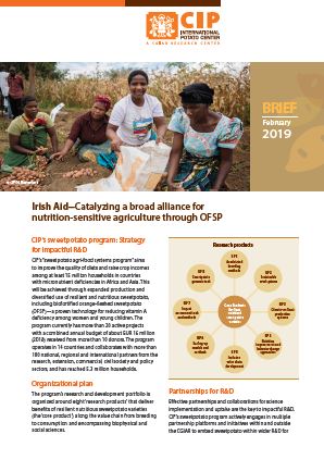 Irish Aid-Catalyzing a broad alliance for nutrition-sensitive agriculture through OFSP.