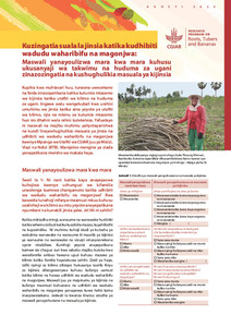Considering gender in pest and disease management: FAQs for gender-responsive data collection and extension work (Swahili)