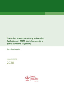 Control of potato purple top in Ecuador: Evaluation of CGIAR contributions to a policy outcome trajectory