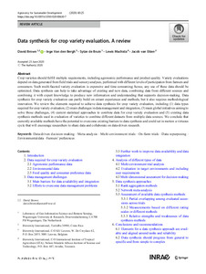 Data synthesis for crop variety evaluation. A review