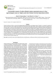 Carotenoids content of yellow-fleshed cassava genotypes grown in four agroecological zones in Nigeria and their Retinol Activity Equivalents (RAE)