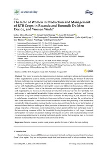 The role of women in production and management of RTB crops in Rwanda and Burundi: Do men decide, and women work?