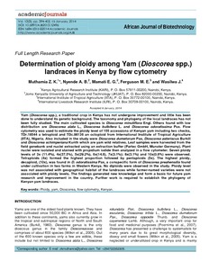 Determination of ploidy among yam (Dioscorea spp.) landraces in Kenya by flow cytometry