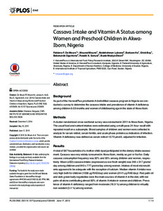Cassava intake and vitamin A status among women and preschool children in Akwa-Ibom, Nigeria