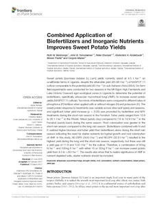 Combined application of biofertilizers and inorganic nutrients improves sweet potato yields