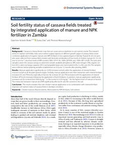 Soil fertility status of cassava fields treated by integrated application of manure and NPK fertilizer in Zambia