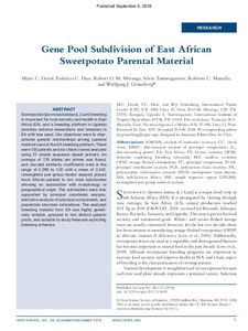 Gene pool subdivision of east African sweetpotato parental material