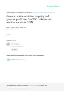 Genome-wide association mapping and genomic prediction for CBSD resistance in Manihot esculenta
