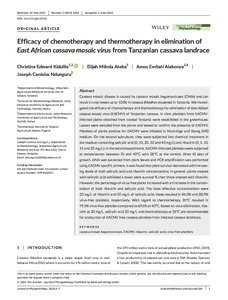 Efficacy of chemotherapy and thermotherapy in elimination of east African cassava mosaic virus from Tanzanian cassava landrace
