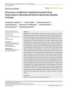 Occurrence of aflatoxin in agricultural produce from local markets in Burundi and Eastern Democratic Republic of Congo