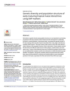 Genetic diversity and population structure of early-maturing tropical maize inbred lines using SNP markers