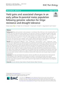 Yield gains and associated changes in an early yellow bi-parental maize population following genomic selection for Striga resistance and drought tolerance