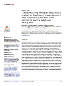Factors influencing participation dynamics in research for development interventions with multi-stakeholder platforms: a metric approach to studying stakeholder participation