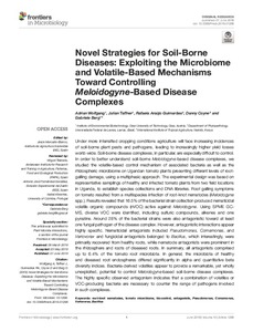 Novel strategies for soil-borne diseases: exploiting the Microbiome and volatile-based mechanisms toward controlling Meloidogyne-based disease complexes