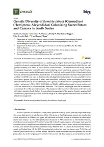 Genetic diversity of Bemisia tabaci (Gennadius) (Hemiptera: Aleyrodidae) colonizing sweet potato and cassava in South Sudan