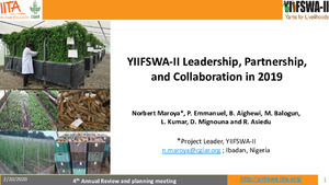 YIIFSWA-II leadership, partnership, and collaboration in 2019