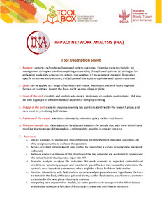 Description sheet to impact network analysis (INA)