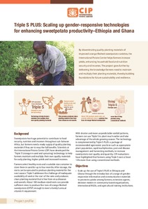 Triple S PLUS: Scaling up gender-responsive technologies for enhancing sweetpotato productivity–Ethiopia and Ghana. Project profile.