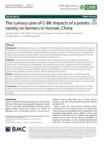 The curious case of C-88: impacts of a potato variety on farmers in Yunnan, China