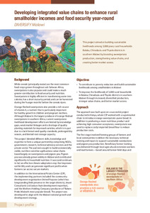 Developing integrated value chains to enhance rural smallholder incomes and food security year-round. DIVERSIFY Malawi. Project profile.