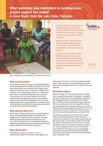 What motivates vine multipliers to continue once project support has ended? A case study from the Lake Zone, Tanzania.