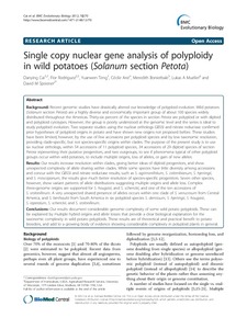 Single copy nuclear gene analysis of polyploidy in wild potatoes (Solanum section Petota).