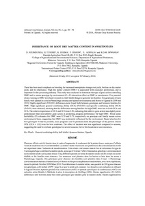 Inheritance of root dry matter content in sweetpotato.