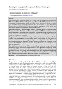 Upscaling the orange-fleshed sweetpotato in East and Central Africa.