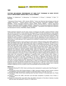 Factors influencing performance of seed plot technique in seed potato quality improvement among small scale farmers.