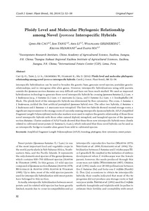 Ploidy level and molecular phylogenic relationship among novel Ipomoea interspecific hybrids.