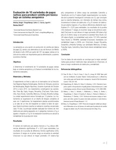 Evaluacion de 10 variedades de papas nativas para producir semilla pre basica bajo un sistema hidroponico.
