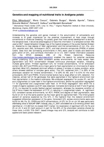 Genetics and mapping of nutritional traits in Andigena potato.