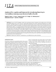 Analysis of pre-requisites and framework for introducing potato crop in non-traditional Anantapuramu District of Andhra Pradesh