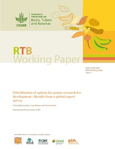 Prioritization of options for potato research for development: Results from a global expert survey.