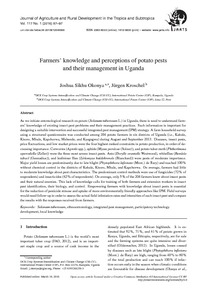 Farmers’ knowledge and perceptions of potato pests and their management in Uganda.