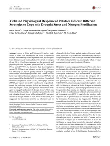 Yield and physiological response of potatoes indicate different strategies to cope with drought stress and nitrogen fertilization.