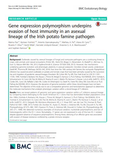 Gene expression polymorphism underpins evasion of host immunity in an asexual lineage of the Irish potato famine pathogen