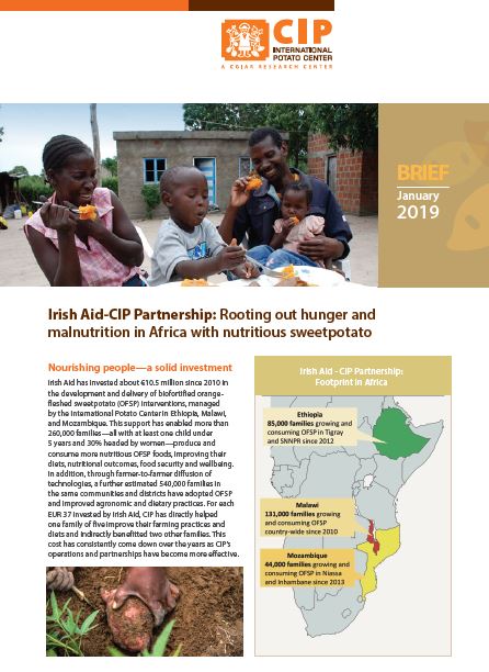 Irish Aid-CIP Partnership: Rooting out hunger and malnutrition in Africa with nutritious sweetpotato.