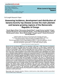 Assessing incidence, development and distribution of banana bunchy top disease across the main plantain and banana growing regions of the Democratic Republic of Congo