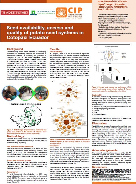 Seed availability, access and quality of potato seed systems in Cotopaxi-Ecuador
