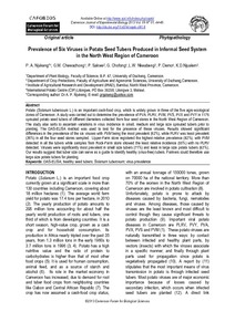 Prevalence of six viruses in potato seed tubers produced in informal seed system in the North West Region of Cameroon.