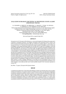 Evaluation of bioassays for testing Bt sweetpotato events against sweetpotato weevils.